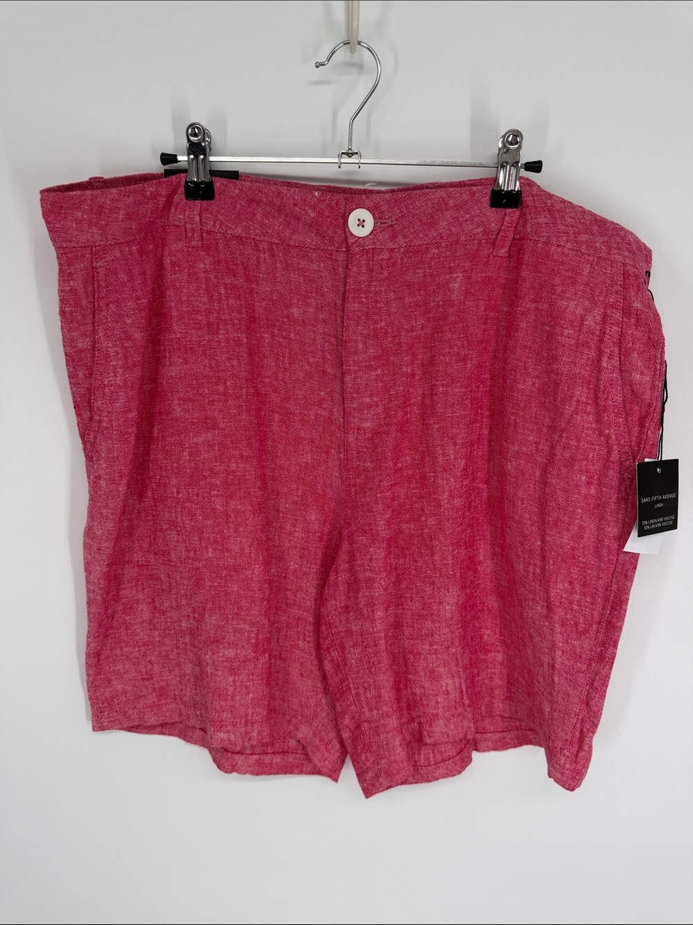 Saks 5th Ave Linen Shorts Men’s Size 36 NWT Red